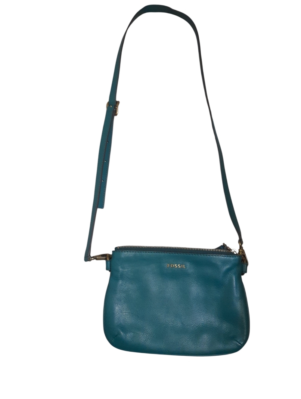 Fossil Teal Leather Crossbody Shoulder Bag